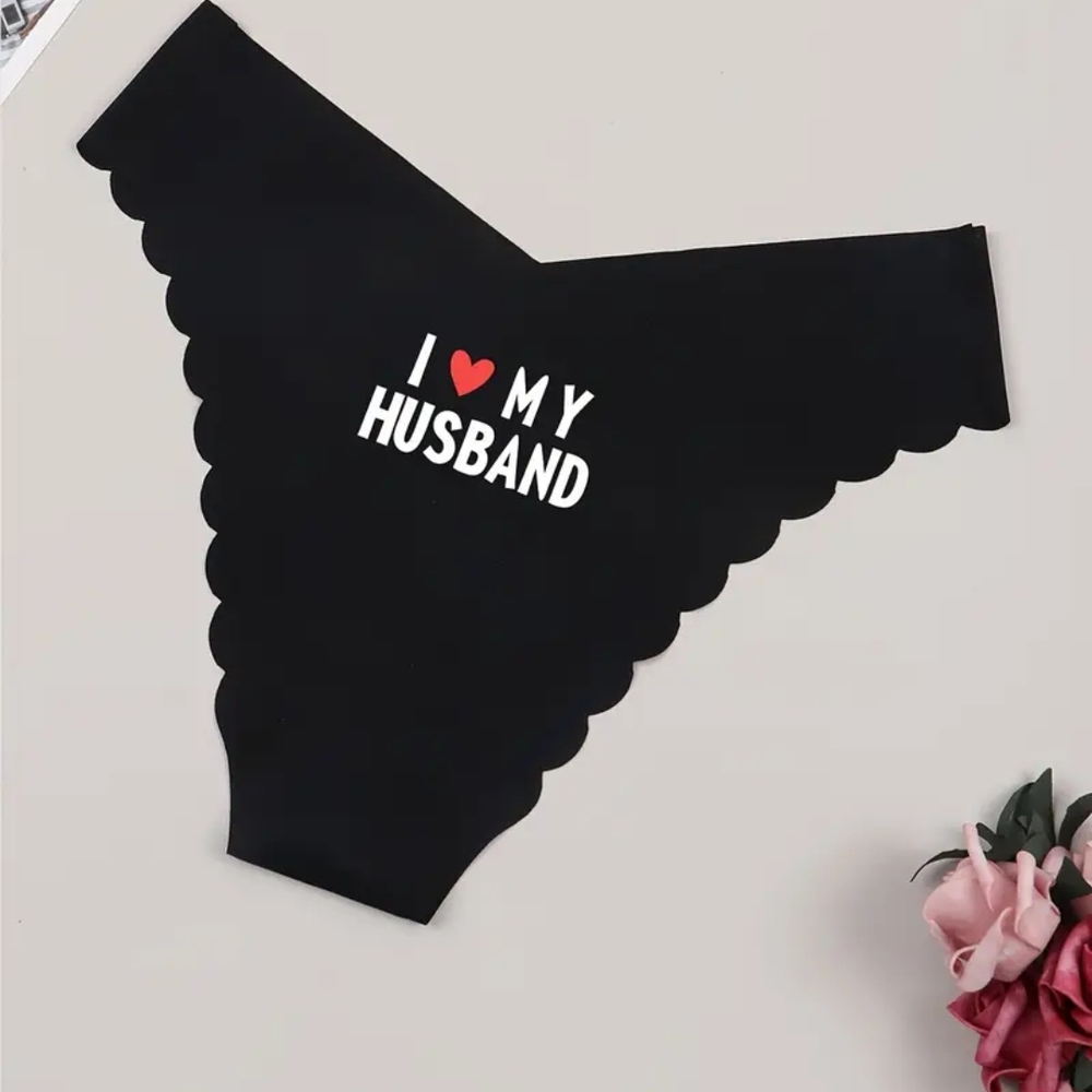 Black 'I Love My Husband' Women's Panties